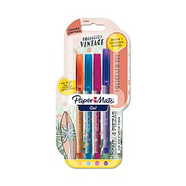 BOLIGRAFO PAPER MATE GEL VINTAGE BLISTER  X 4 COL. SURT.(2152225)