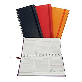 AGENDA NIVEL 10 POWER CUERO PAPEL S/ VISTA 16 X 8 CM C/ ESPIRAL  (3146)