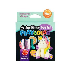 PLASTILINA PLAYCOLOR X 6 U. SURTIDA PASTEL (81554)