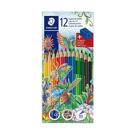 LAPICES DE COLORES STAEDTLER  X 12 LARGOS + SACAPUNTA