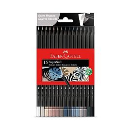 LAPICES DE COLORES FABER CASTELL X 15 SUPER SOFT TONOS NEUTROS (210733)