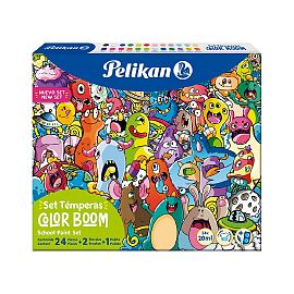 TEMPERA PELIKAN COLOR BOOM POTE X 24 U. X 20 ML + PINCEL + MEZCLADOR