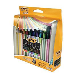 BOLIGRAFO BIC CRISTAL FASHION COLORES Y SENTIMIENTOS BLISTER X 10 COLORES