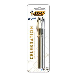 KIT BOLIGRAFOS BIC CELEBRATION METALICOS BLISTER X 2 PIEZAS