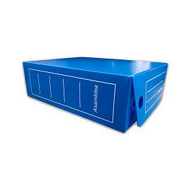 CAJA DE ARCHIVO PLASTICA ASAMBLEA OFICIO 12 AZUL T/V (37X26X12 CM)