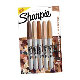 MARCADOR SHARPIE PORTRAITS FINOS BLISTER X 5 COLORES (2195179)