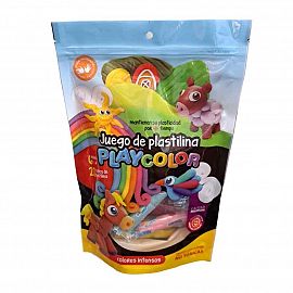 SET PLASTILINA PLAYCOLOR X 20 U. SURTIDA + 6 CORTANTES (850004)