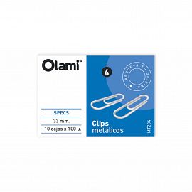 CLIP OLAMI METALICO Nº 4 X 100 U. (33 MM) (MT204)