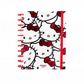 CUADERNO MOOVING LOOPS HELLO KITTY CARTA X 80 HJS RAYADO