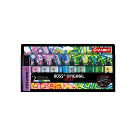 RESALTADOR STABILO BOSS ARTY ESTUCHE X 10 COLORES FRIOS (5395)