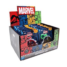 LINTERNA TAPIMOVIL LUZ LED C/CLIP MARVEL V/MODELOS
