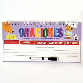 LIBRO MOVIL BARCO DE PAPEL ORACIONES C/MARCADOR P/ESCRIBIR Y BORRAR