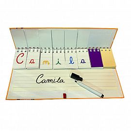 LIBRO MOVIL BARCO DE PAPEL CURSIVAS C/MARCADOR P/ESCRIBIR Y BORRAR