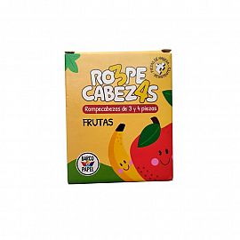ROMPECABEZA BARCO DE PAPEL X 4 DE 3 Y 4 PIEZAS DE MADERA FRUTAS