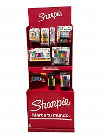 EXHIBIDOR DE PIE PLASTICO CORRUGADO SHARPIE