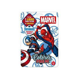 SET VERTICE COLORES PARA MI MARVEL C/TATUAJES TEMPORALES (6297)