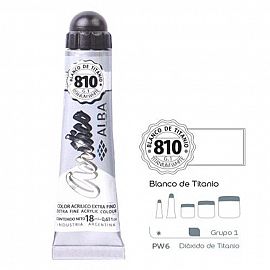 ACRILICO ALBA 810 BLANCO DE TITANIO (6 POMOS X 18 ML)