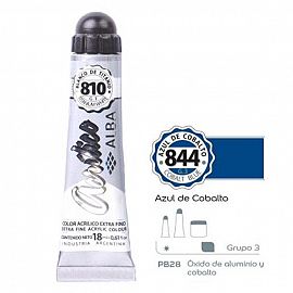 ACRILICO ALBA 844 AZUL DE COBALTO (6 POMOS X 18 ML)