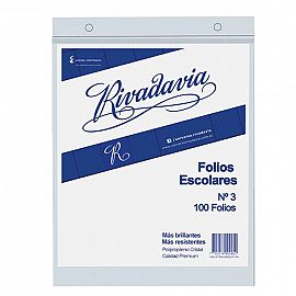 FOLIO RIVADAVIA ESCOLAR X 100 UNID .