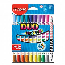 MARCADOR MAPED COLOR PEPS DUO X 10 COLORES LARGOS (847010)