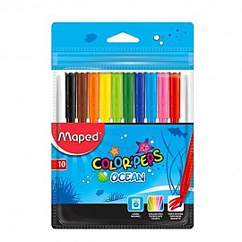 MARCADOR MAPED OCEAN X 10 COLORES LARGOS (845724)