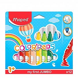 MARCADOR MAPED COLOR PEPS MAXI  X 12 COLORES LARGOS (846020)