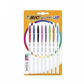 BOLIGRAFO BIC CRISTAL UP 1.2 MM. BLISTER X 8 COLORES