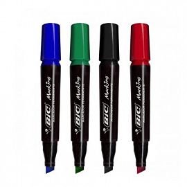 MARCADOR BIC MARKING PERMANENTE PTA CHANFLEADA V/COLORES